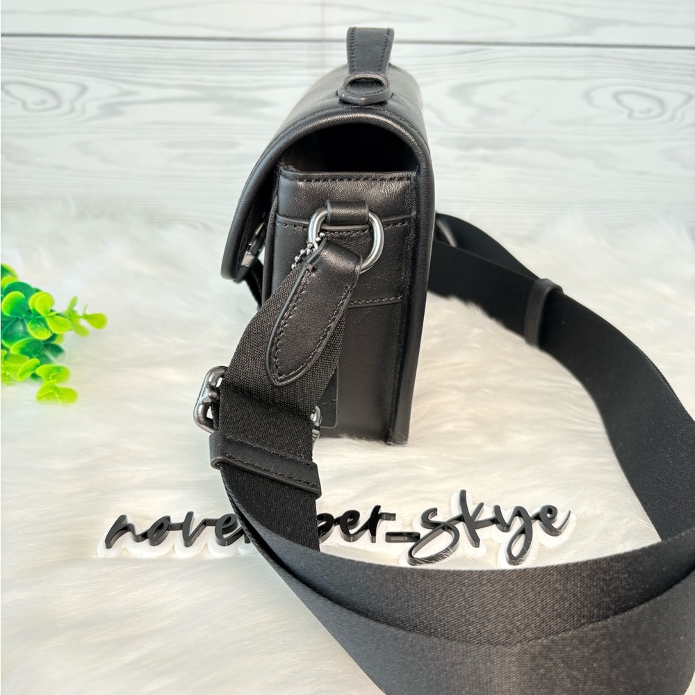 Coach Racer Gunmetal/Charcoal/Black Crossbody Bag - Picture 9 of 15